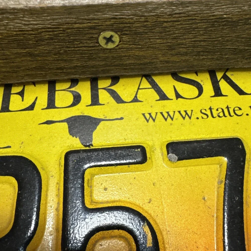 Vintage 2008  Nebraska License Plate Hand‎ Crafted Dust Pan.  Dawson County